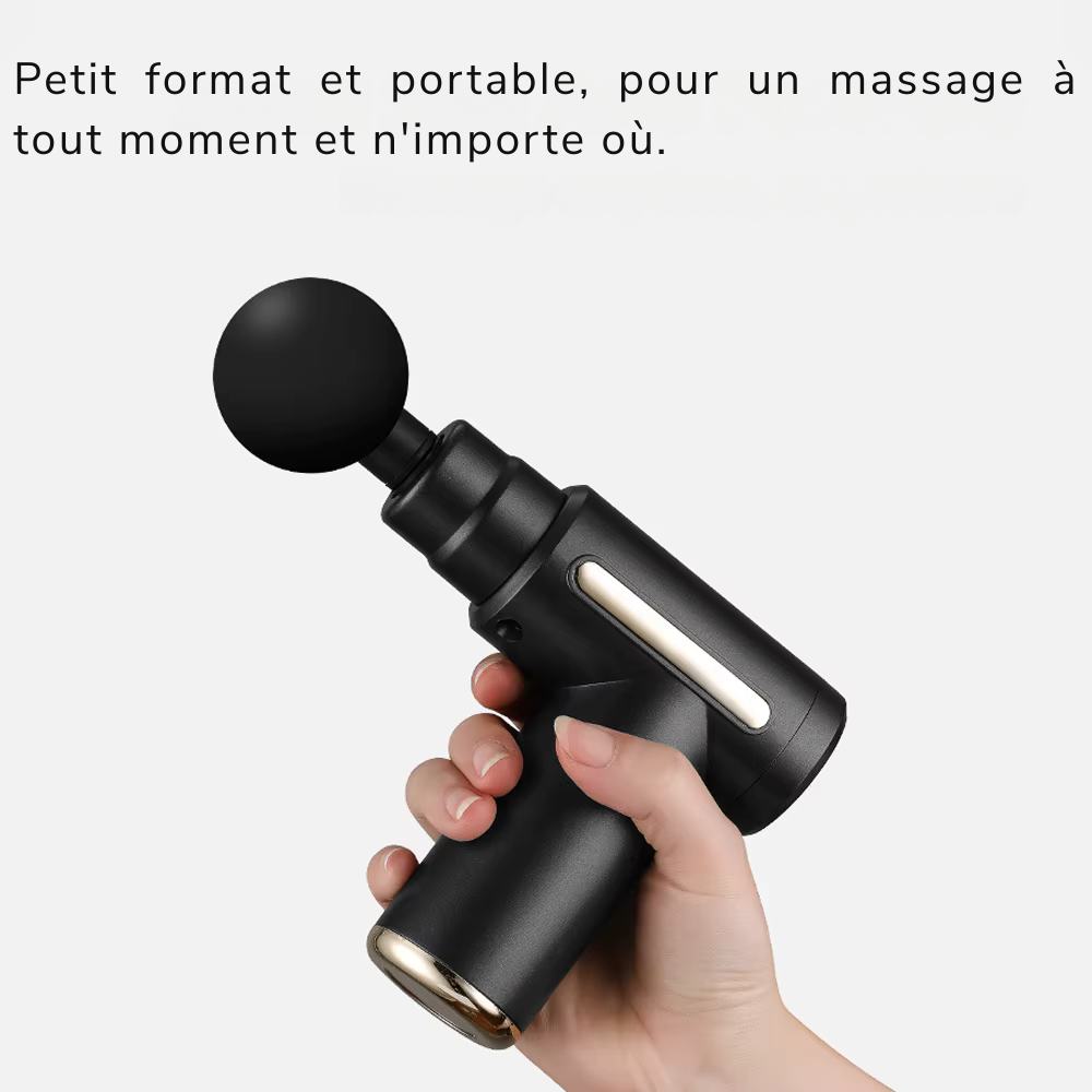 Pistolet de massage portable – Mini appareil de massage des tissus profonds, léger et à vitesses réglables pour tout le corps