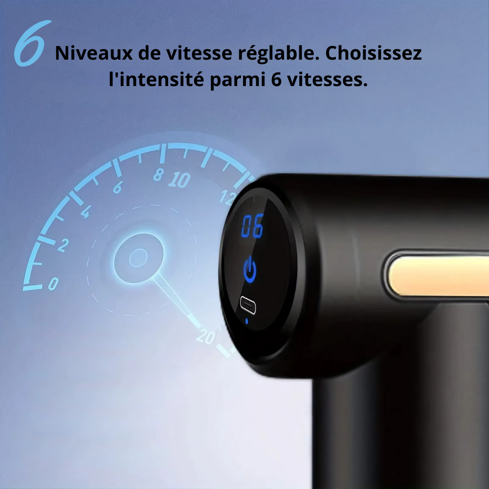 Pistolet de massage portable – Mini appareil de massage des tissus profonds, léger et à vitesses réglables pour tout le corps