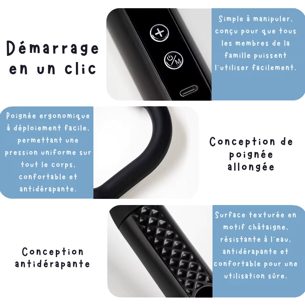 Machine massage électrique – Pistolet de massage fascia intelligent, appareil portatif pour le dos et le corps