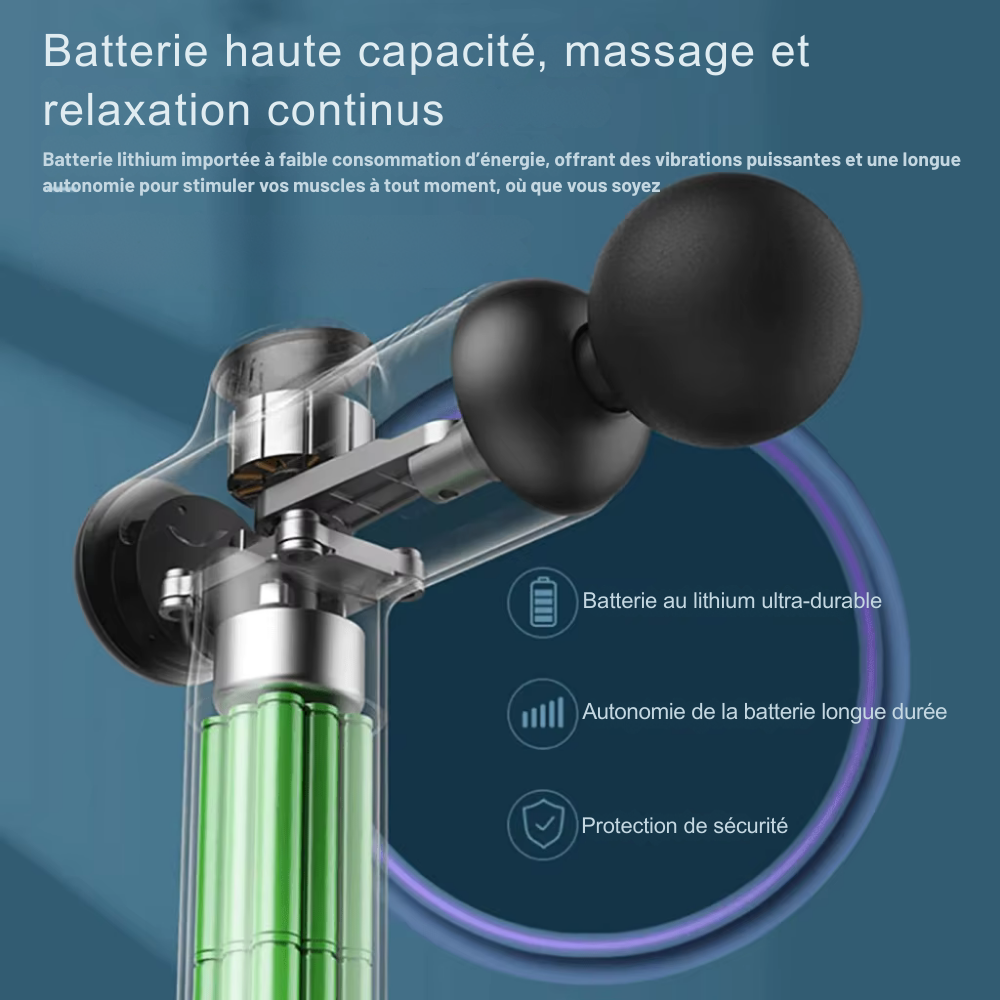 Pistolet massant professionnel 99 vitesses – Massage musculaire pour cou et dos, équipement de fitness et relaxation