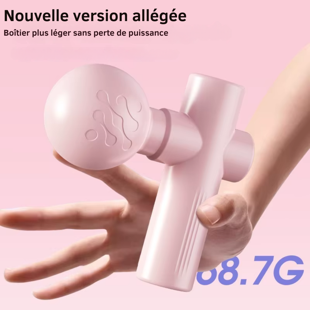 Pistolet de massage musculaire – Mini fascia gun vibrant pour relaxation des muscles, cou et fitness