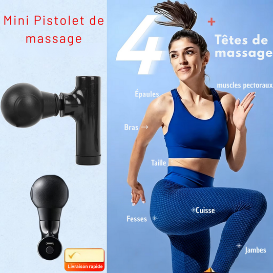 Pistolet de massage musculaire rechargeable – Massage profond à percussion, format compact pour dos, cou et corps