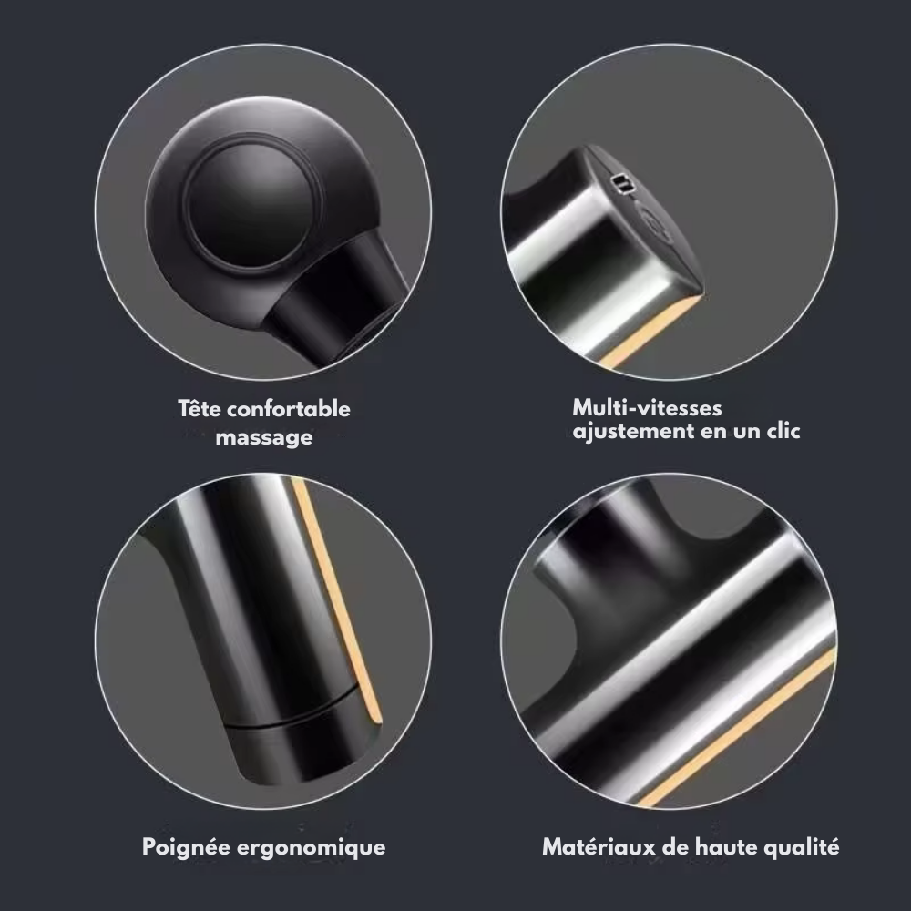 Pistolet de massage musculaire rechargeable – Massage profond à percussion, format compact pour dos, cou et corps