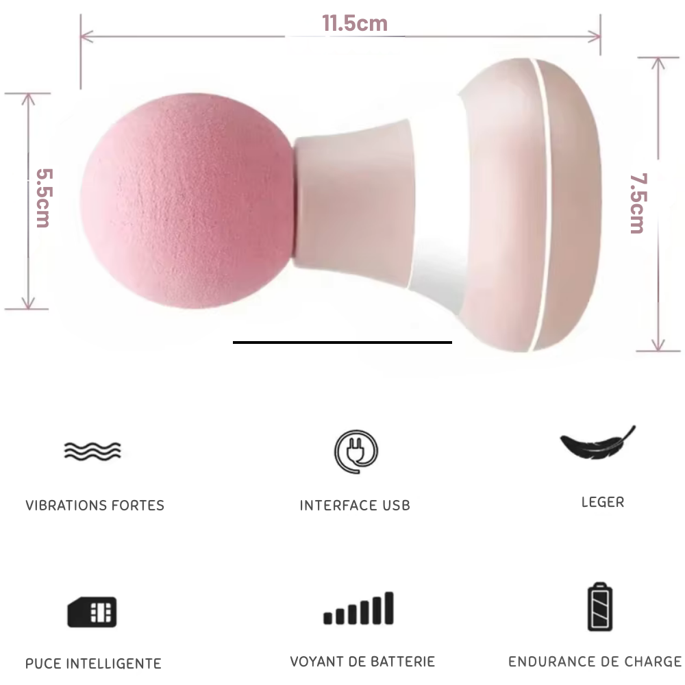 Appareil de massage musculaire portable – Mini pistolet à percussion pour détente des muscles profonds et soulagement des douleurs corporelles