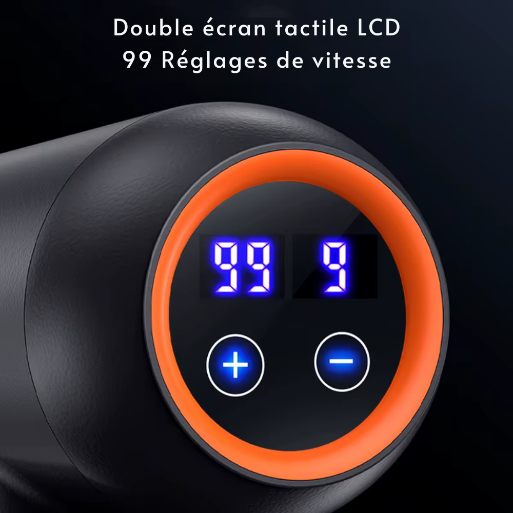 Pistolet de massage électrique – 99 vitesses, fascia gun intelligent pour détente musculaire et soulagement des douleurs, idéal fitness