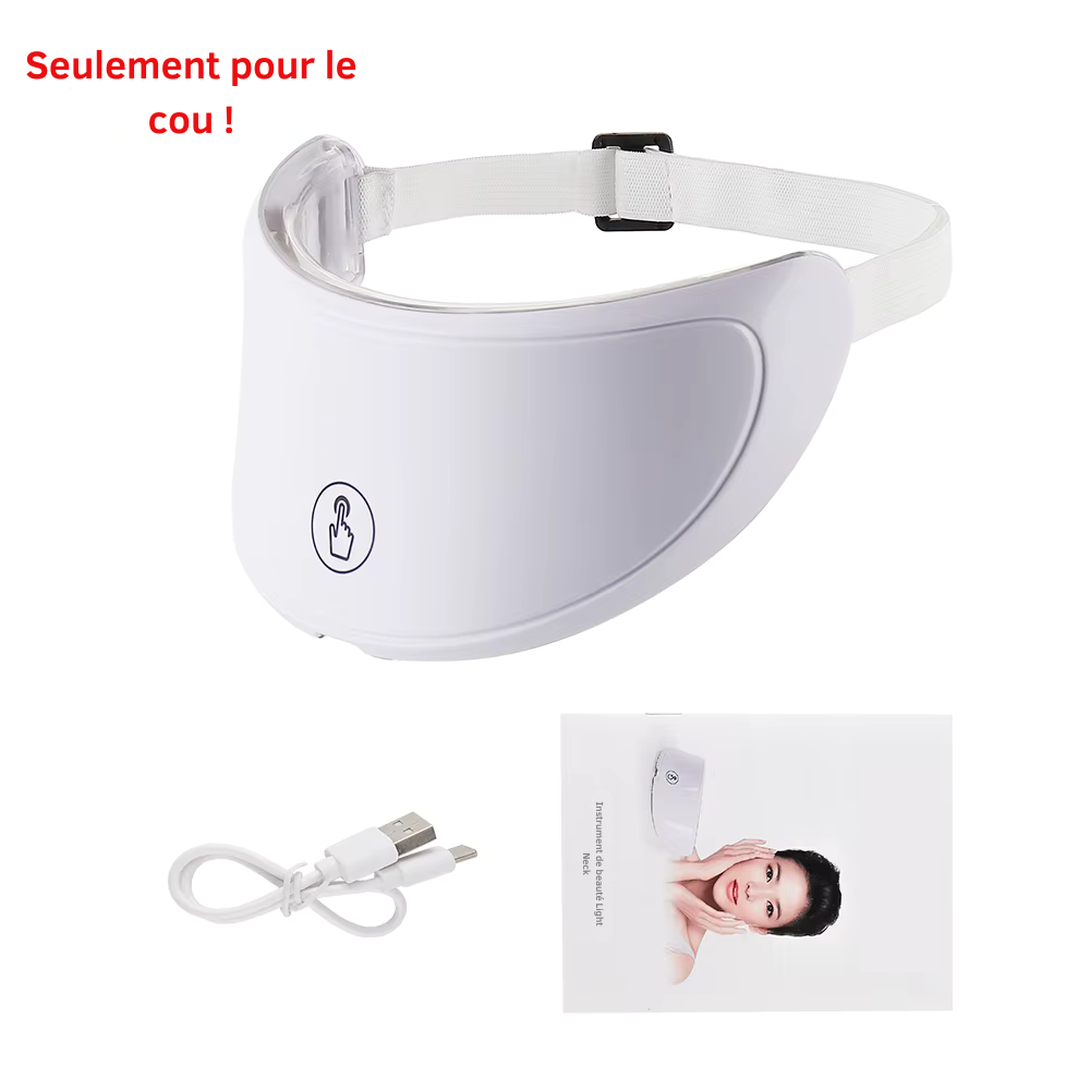 Masque facial LED 7 couleurs sans fil – Appareil de beauté pour raffermir et rajeunir la peau du visage et du cou