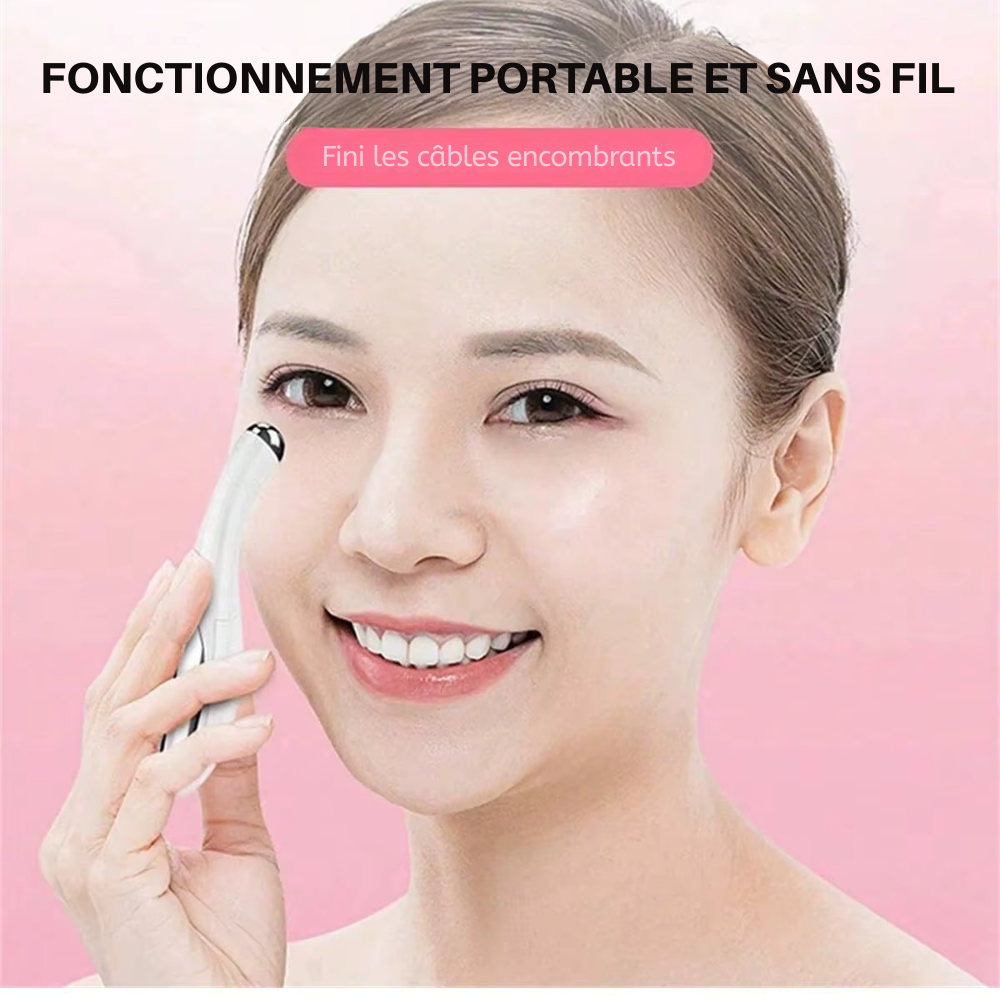 Stylo de massage électrique pour les yeux – Électrostimulation visage anti-âge, anti-rides et cernes, soin beauté du visage et des yeux