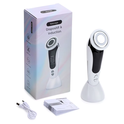 Appareil lifting visage EMS – Massage facial LED, vibration ionique pour raffermissement, lifting et anti-rides