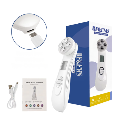 Appareil liftant visage EMS à micro-courants – Masseur facial raffermissant avec LED photon pour rajeunissement de la peau