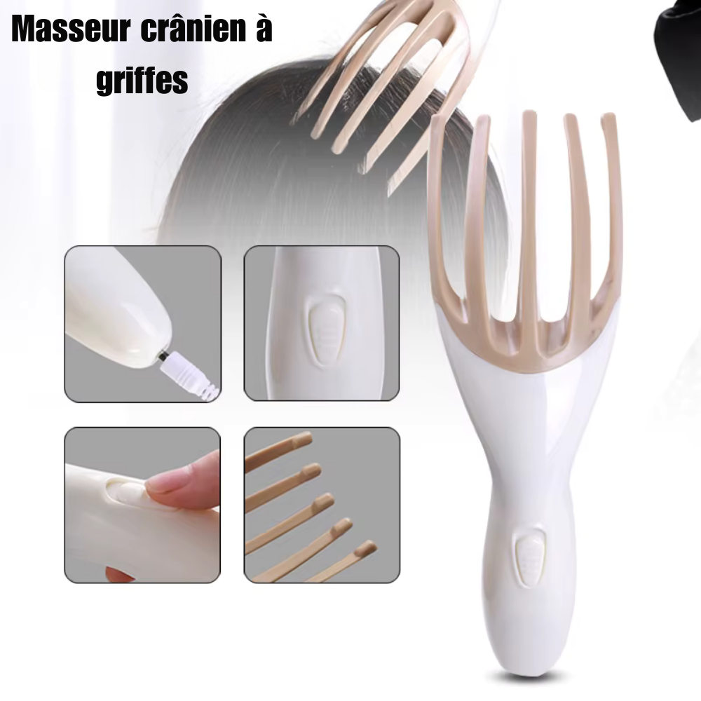 Masseur cuir chevelu électrique à 5 griffes – Appareil de massage relaxant pour la tête, le cuir chevelu et le corps