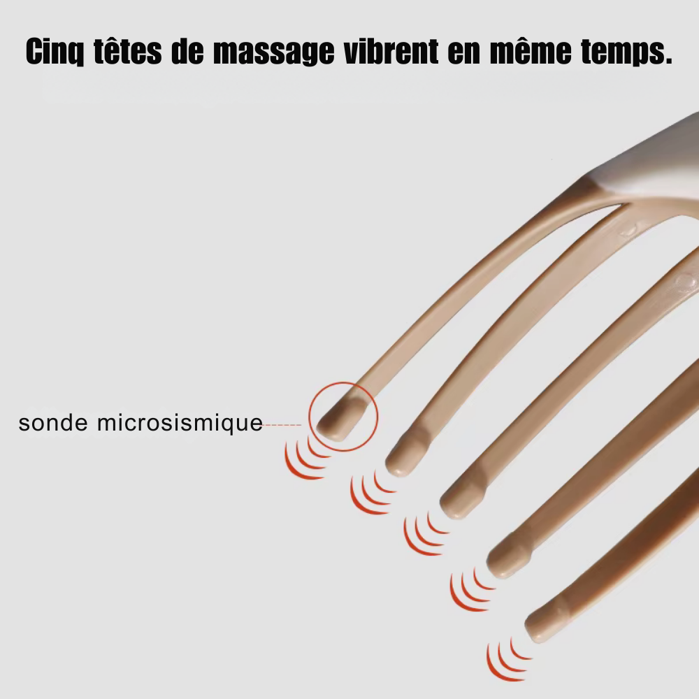 Masseur cuir chevelu électrique à 5 griffes – Appareil de massage relaxant pour la tête, le cuir chevelu et le corps