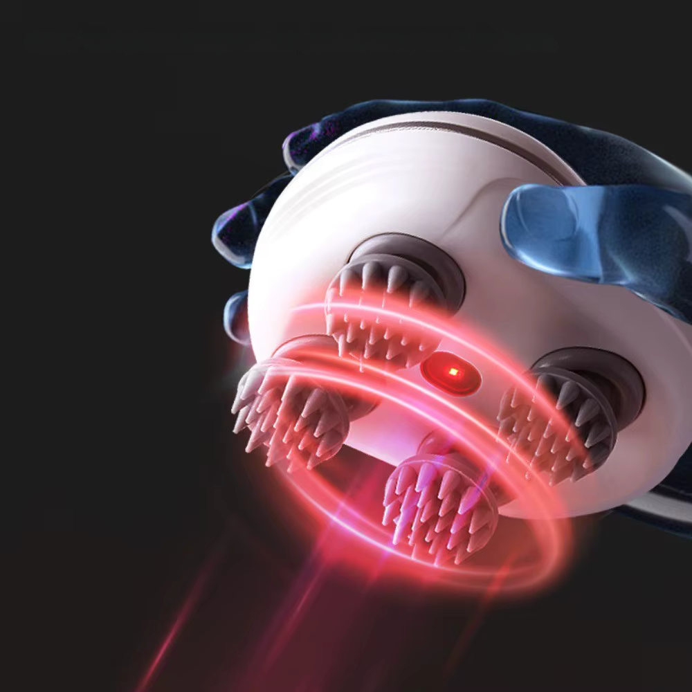 Masseur cuir chevelu électrique portable – Pétrissage et vibration pour détente et relaxation, rechargeable