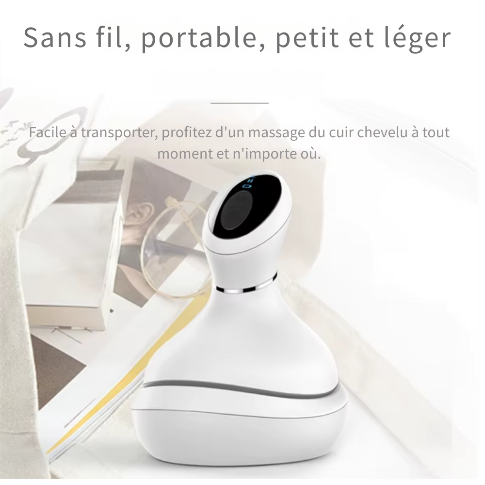 Masseur cuir chevelu électrique – Pétrissage et vibration multifonction, étanche et portable