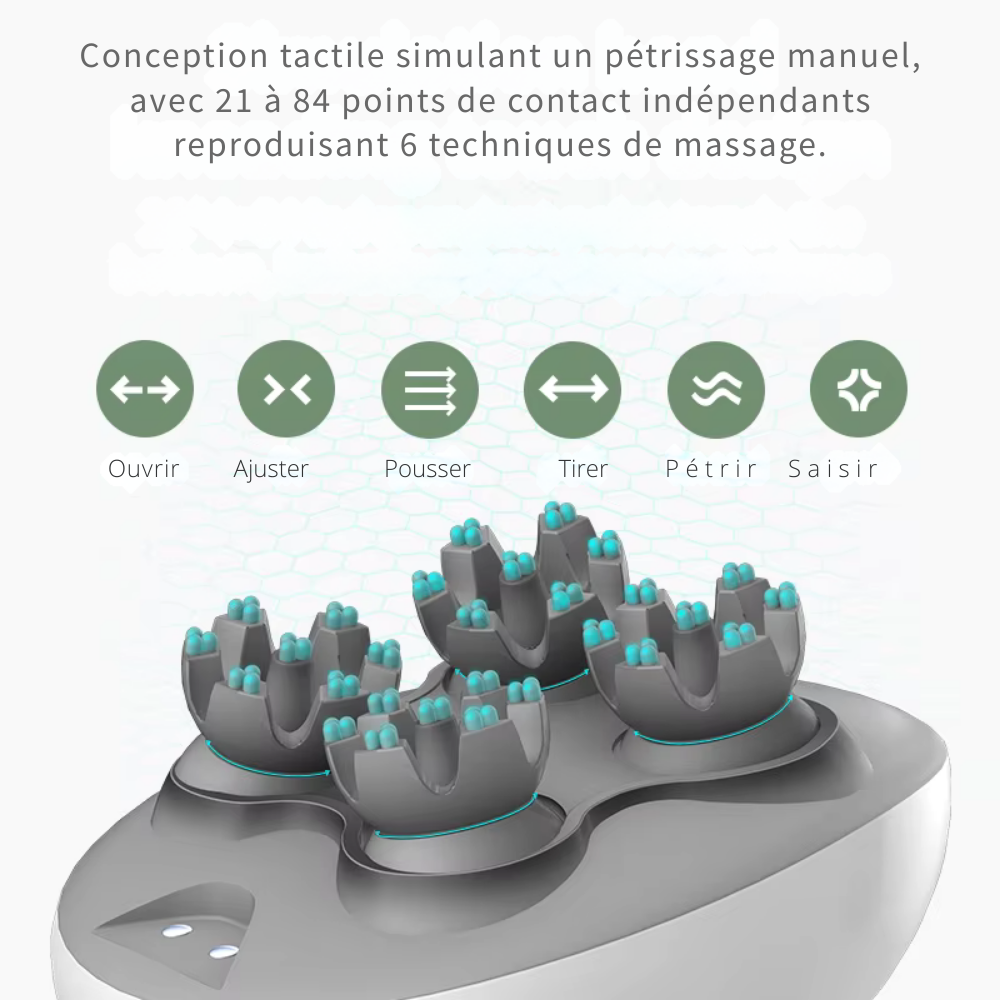 Masseur cuir chevelu électrique – Pétrissage et vibration multifonction, étanche et portable