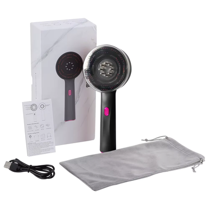 Brosse massage cuir chevelu électrique – Vibration, lumière rouge, croissance des cheveux et applicateur d’huile