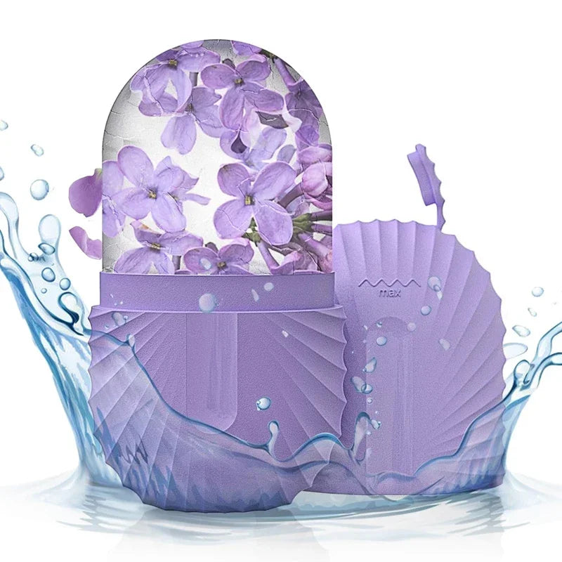 Ice Roller visage – Rouleau de massage glacé en silicone anti-poches & éclat de la peau