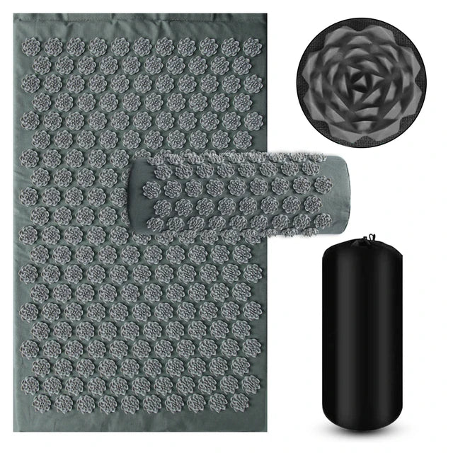 Tapis d’acupression avec coussin – Lot de 3, massage à picots, stimulation corporelle, relaxation musculaire et massage des pieds