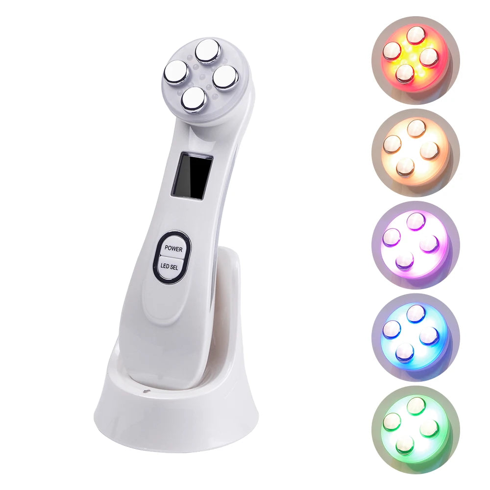 Appareil liftant visage EMS à micro-courants – Masseur facial raffermissant avec LED photon pour rajeunissement de la peau