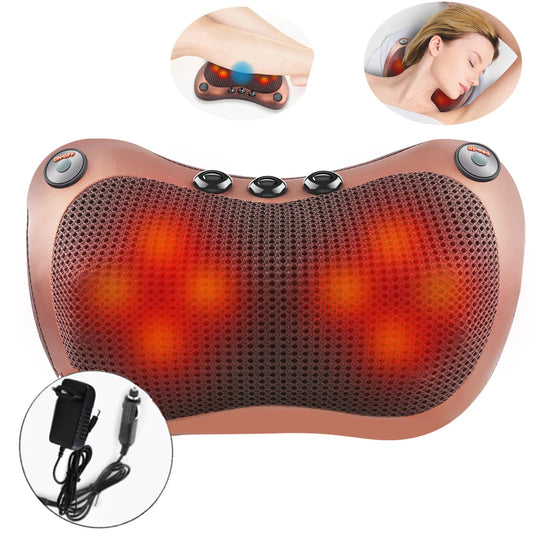Coussin de massage shiatsu électrique – Massage tête, cou, épaules et dos, 3 vitesses