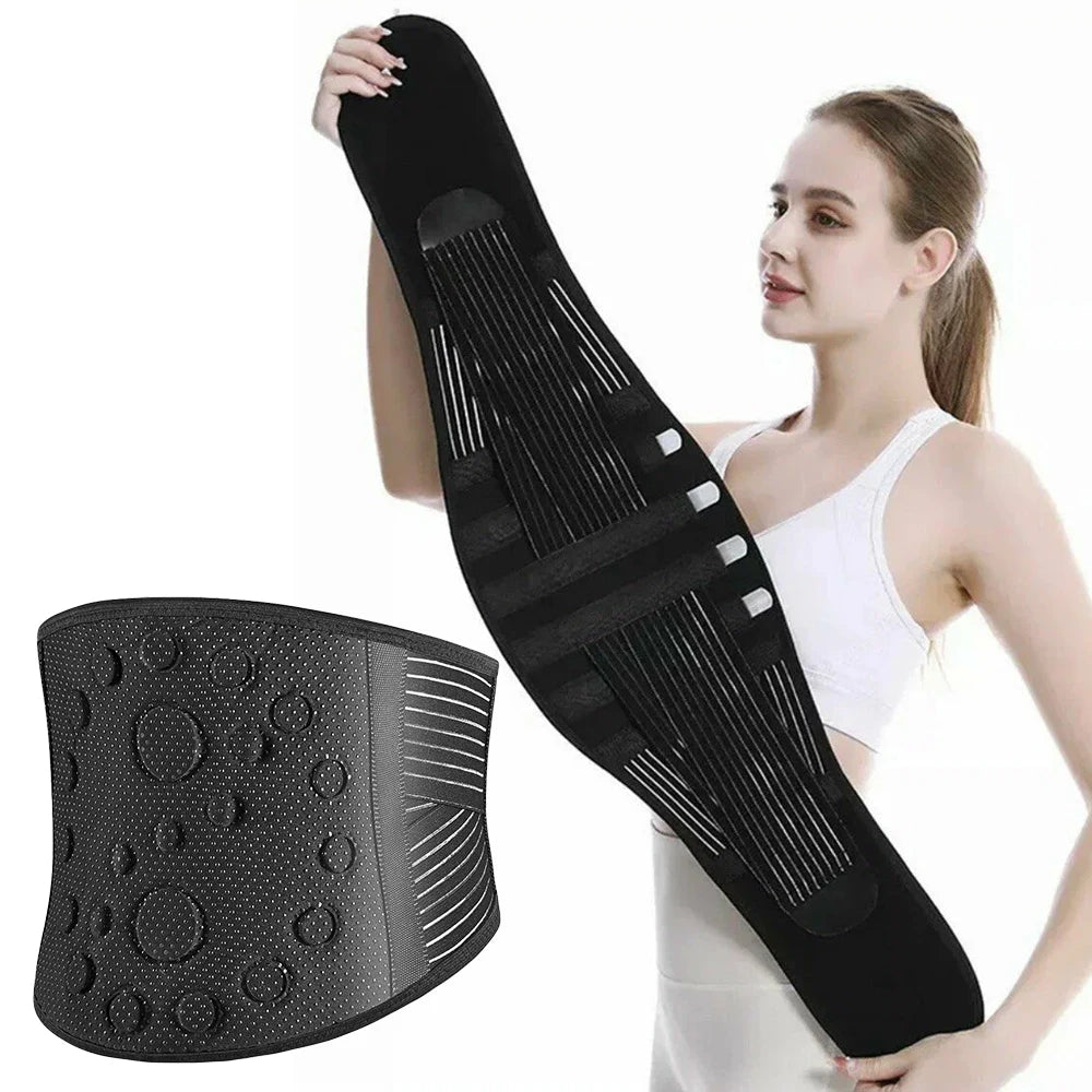 Ceinture pour le dos chauffante – Ceinture lombaire magnétique auto-chauffante pour soulager douleurs et sciatique