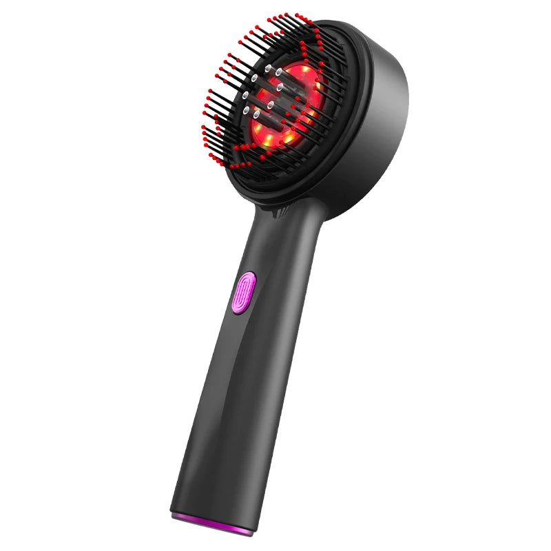 Brosse massage cuir chevelu électrique – Vibration, lumière rouge, croissance des cheveux et applicateur d’huile