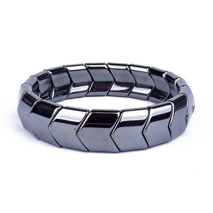 Bracelet d’acupression double Hématite – Soulagement douleurs arthrite, stimulation points d’acupression, bijou énergétique pour hommes et femmes