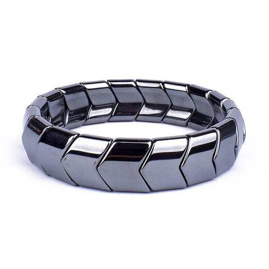 Bracelet d’acupression double Hématite – Soulagement douleurs arthrite, stimulation points d’acupression, bijou énergétique pour hommes et femmes