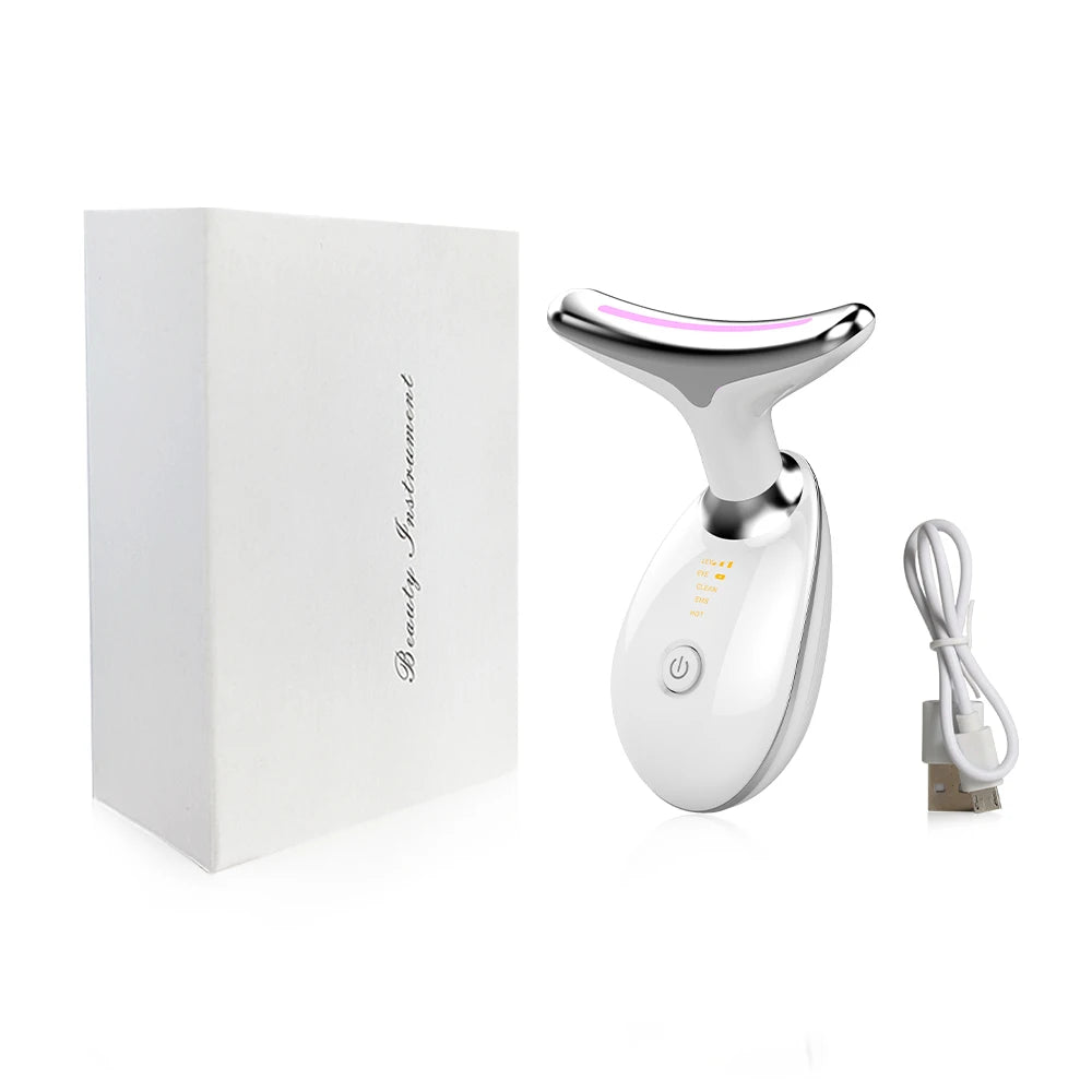 Appareil pour masser le visage – EMS microcourants, anti-âge, lifting visage et cou avec lumière rouge pour raffermissement et soin de la peau