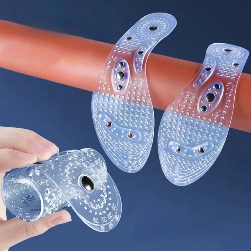 Semelles magnétiques en silicone – Massage d’acupression, thérapie plantaire, soulagement des douleurs et perte de poids