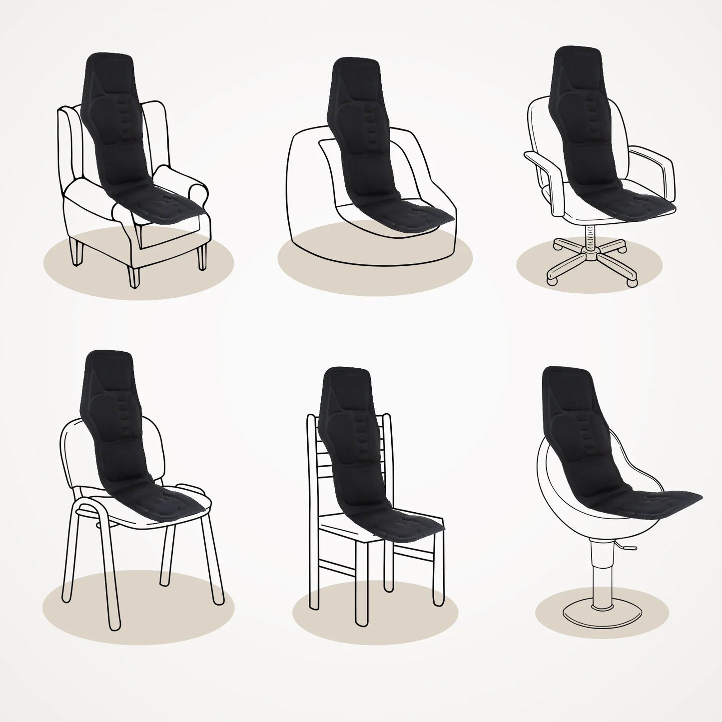 Coussin de massage – Masseur électrique avec chauffage et vibration pour dos, cou et lombaires
