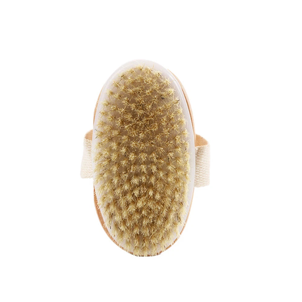 Brosse lymphatique – Exfoliation et massage corps humide/sèche, poils naturels, réduit cellulite et stimule drainage lymphatique