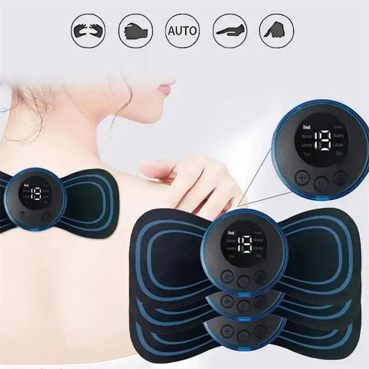 Masseur nuque électrique EMS – 8 modes, 19 niveaux de force, 2/3/4 pièces pour soulagement des muscles et détente