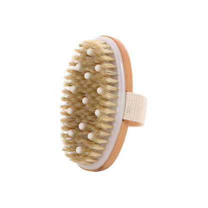 Brosse lymphatique – Exfoliation et massage corps humide/sèche, poils naturels, réduit cellulite et stimule drainage lymphatique