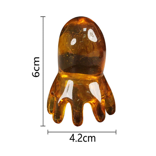 Brosse massage cheveux – Peigne méridien pieuvre à dents larges pour cuir chevelu, cou et dos, massage manuel profond