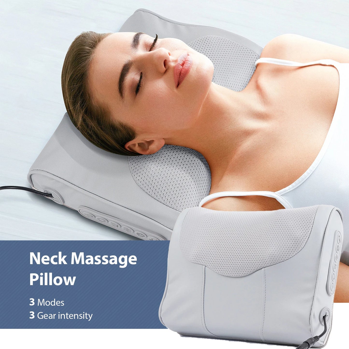 Coussin massage shiatsu – Oreiller électrique pour cou, épaules et dos, relaxation cervicale