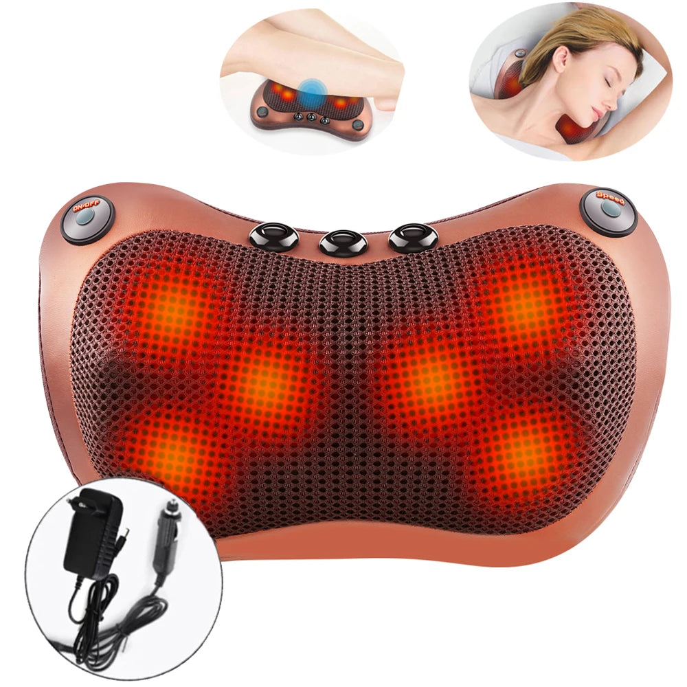 Coussin de massage shiatsu électrique – Massage tête, cou, épaules et dos, 3 vitesses