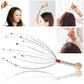 Brosse massage cuir chevelu pieuvre en acier inoxydable – Masseur de tête relaxant anti-démangeaisons