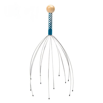 Brosse massage cuir chevelu pieuvre en acier inoxydable – Masseur de tête relaxant anti-démangeaisons