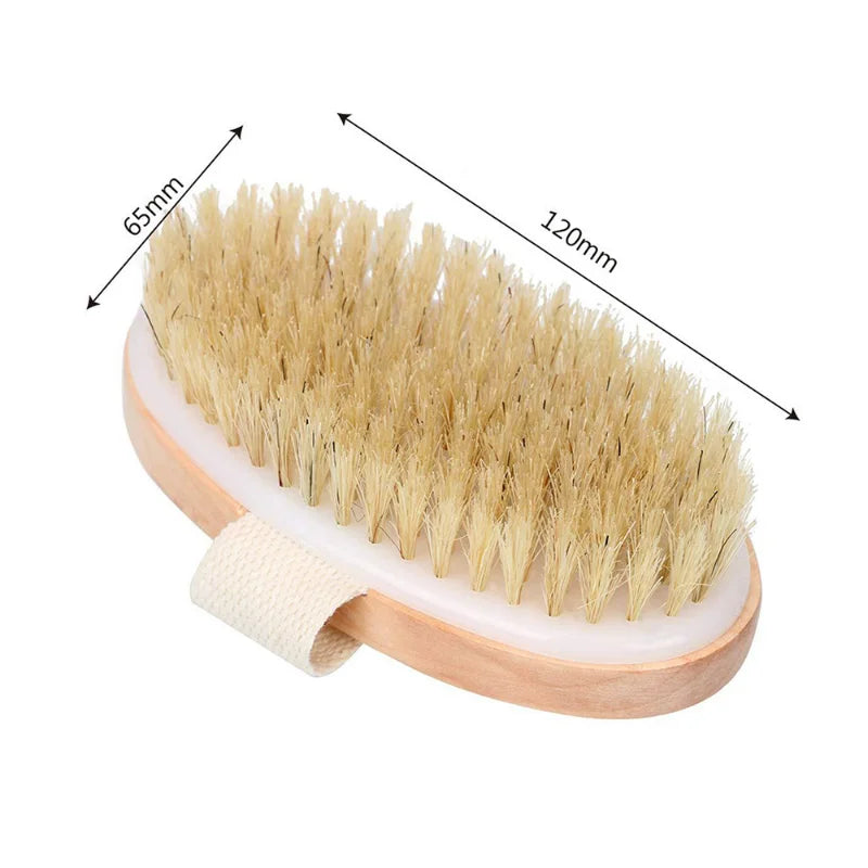 Brosse lymphatique – Exfoliation et massage corps humide/sèche, poils naturels, réduit cellulite et stimule drainage lymphatique