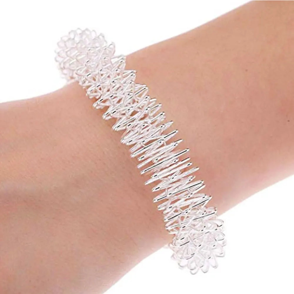 Bracelet d’acupression – Lot de 5 anneaux de massage pour doigts et 2 bracelets pour poignets
