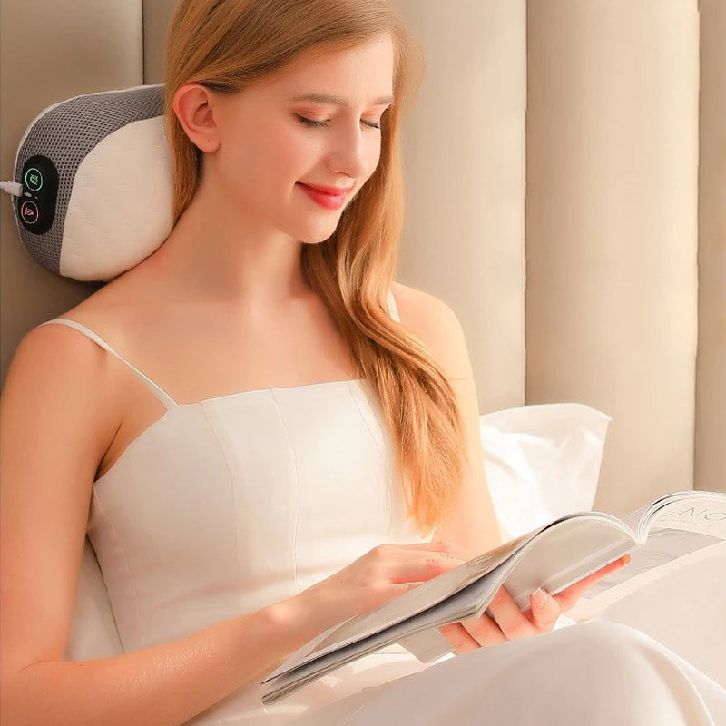 Coussin chauffant et massant – Oreiller USB pour cou et épaules, massage thermique et vibration