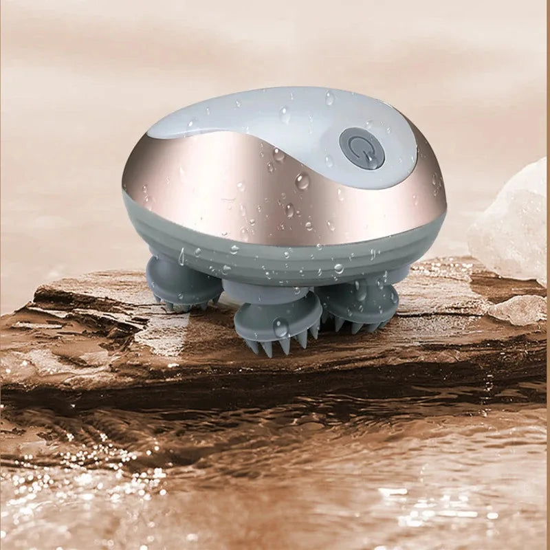 Masseur cuir chevelu électrique magnétique rechargeable – Mini masseur de tête à pétrissage multifonction