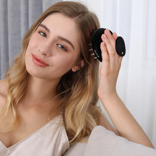 Brosse picot en silicone pour cuir chevelu – Massage doux, croissance des cheveux, élimination des pellicules et shampooing facile