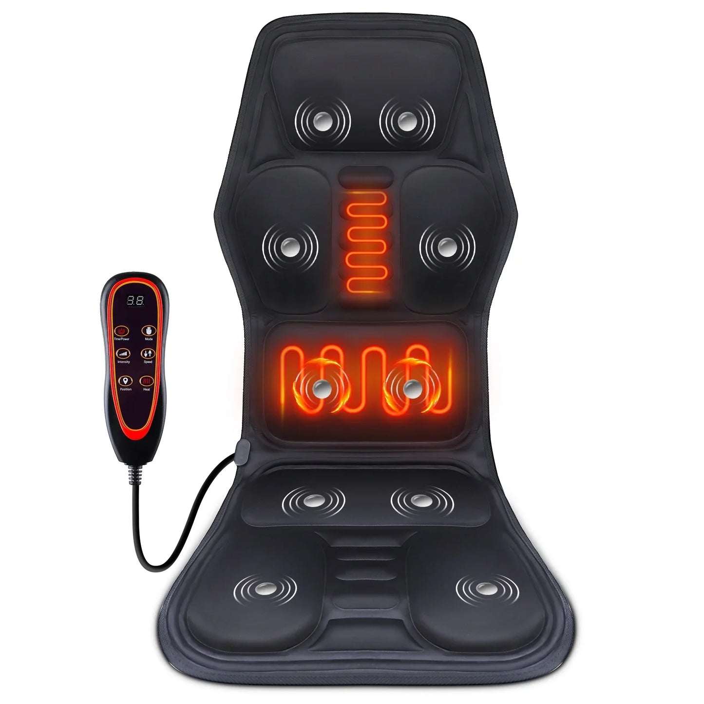 Coussin de massage – Masseur électrique avec chauffage et vibration pour dos, cou et lombaires