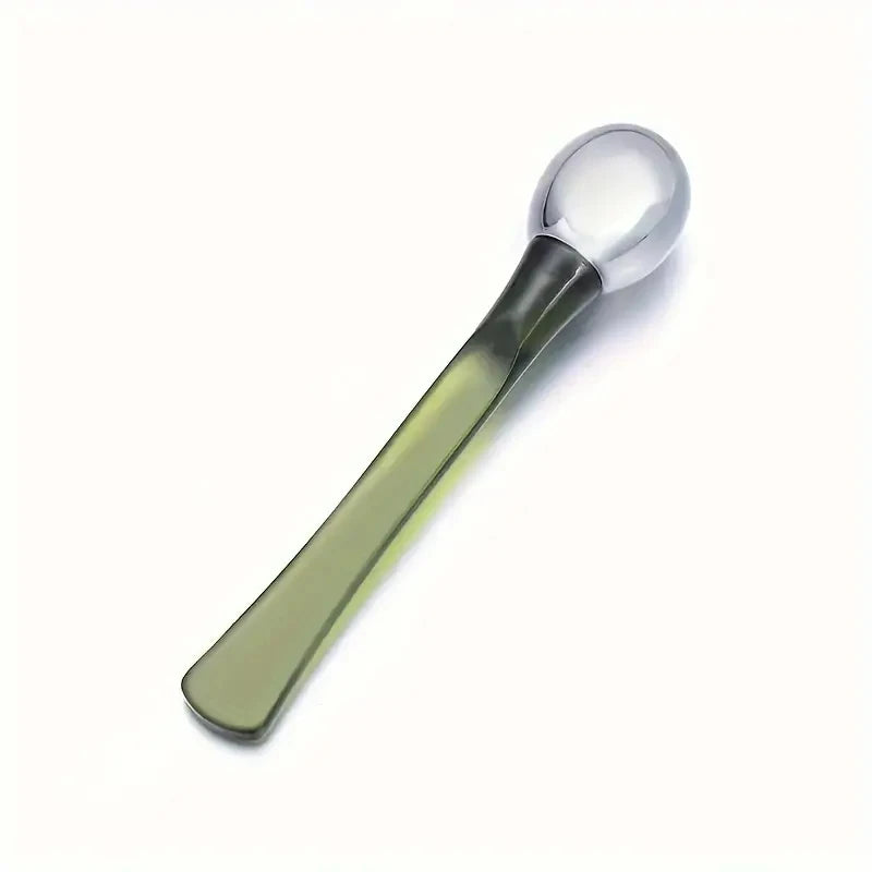 Rouleau Massage Visage Contour des Yeux – Applicateur Crème Anti-Rides en Alliage Doré