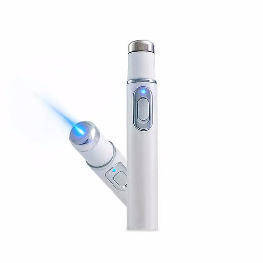 Stylo anti-acné LED à lumière bleue – Appareil de photothérapie visage pour traitement des imperfections, cicatrices et rides